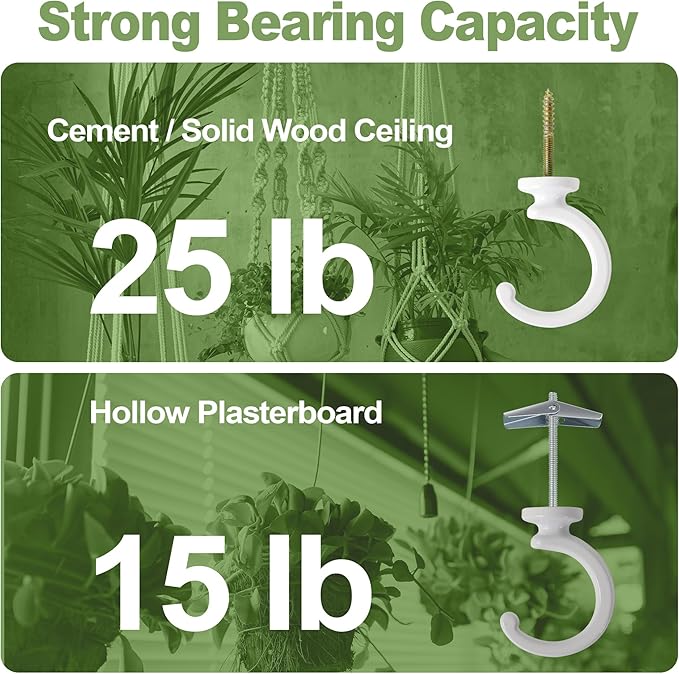 6pcs Ceiling Hooks for Hanging Plants, Hanging Hanging Lights Metal Small Hooks - Image 3