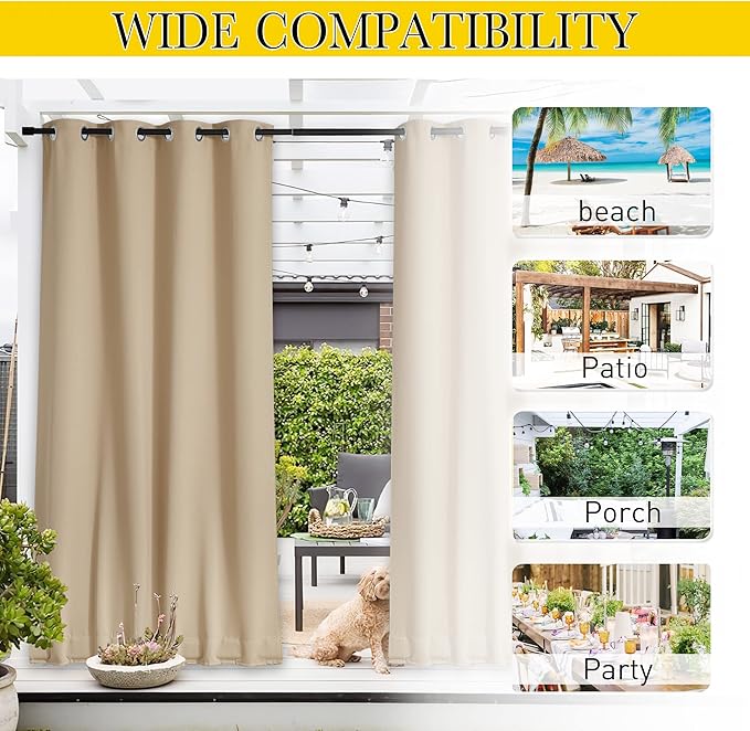 NICETOWN 2 Panels Weighted Blackout Curtains - Image 6