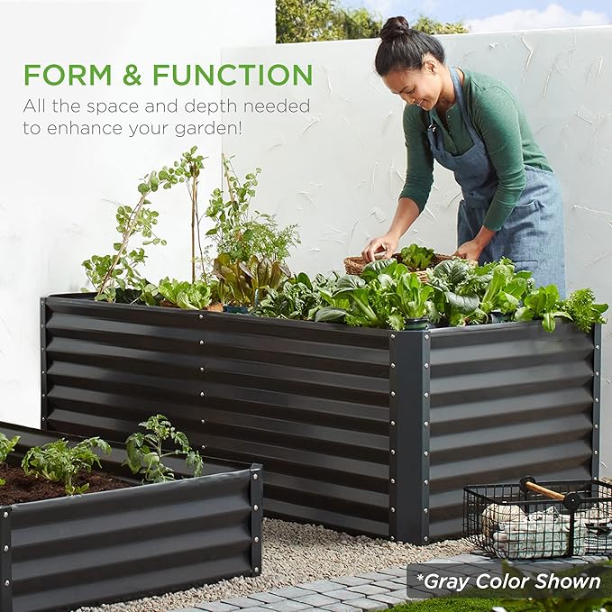 Best Choice Products 6x3x2ft Outdoor Metal Raised Garden Bed, Deep Root Box - Image 7
