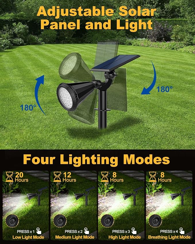Solar Spot Lights Outdoor, 8 Pack Outdoor Solar Lights - Image 4