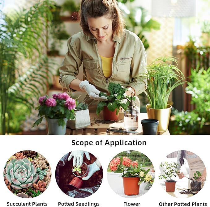 Plant Nursery Pot/Pots 100 Pcs 6" Plastic Small Plants Pots Flower Pots Seed - Image 6