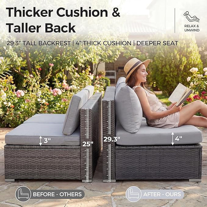 NICESOUL 9 Piece Outdoor Patio Furniture Set - Image 7