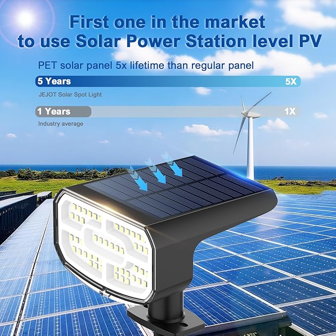 Solar Lights Outdoor Waterproof IP65, Super Bright LED, 6500K 2 Lighting Modes - Image 4