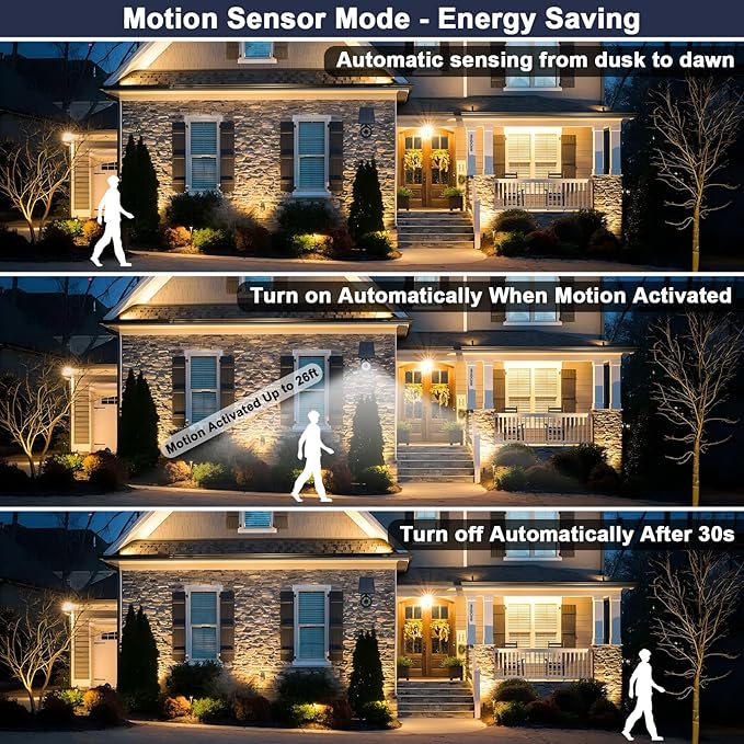 Solar Motion Lights Outdoor 2000LM Security Flood Lights IP67 Waterproof Spot - Image 3