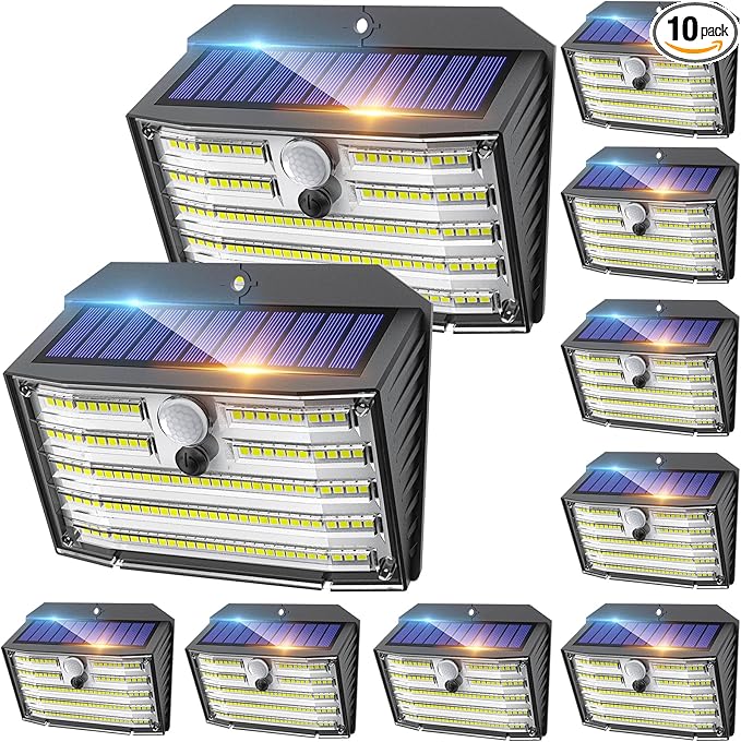 CLAONER Solar Lights Outdoor, Wireless Motion Sensor Lights, IP65 Waterproof by Claoner