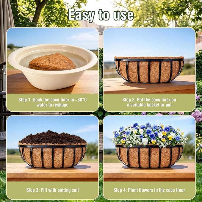 2 Pcs 30 Inch Trough Coco Liner - Image 6