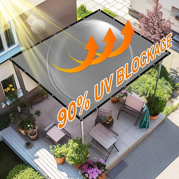 Artpuch 90% Sun Shade Cloth, 6 x 10 FT Pergola Shade Cover Canopy - Image 3