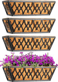4 Pack 14 Inch Window Boxes Planters Railing Planter Box by KarlliuHOMEGARDEN