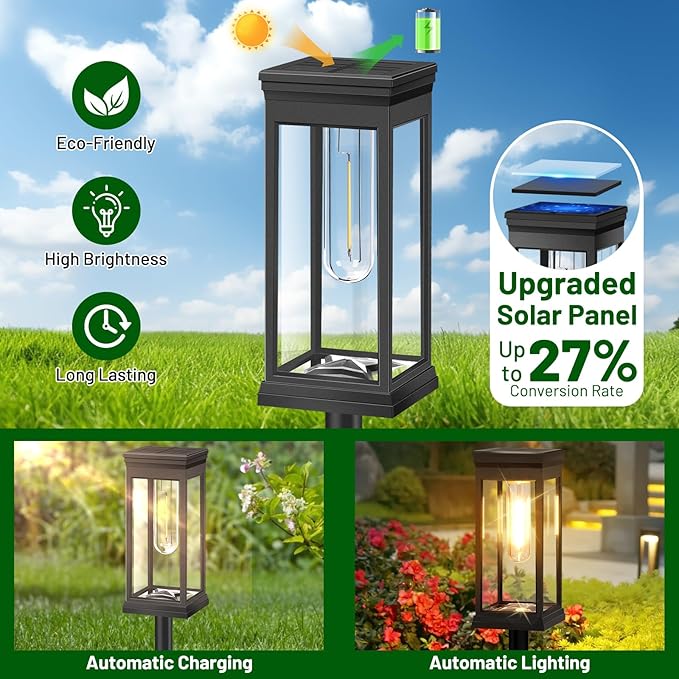 BesLowe Upgraded Solar Pathway Lights Outdoor, Super Bright Outside Lights - Image 2