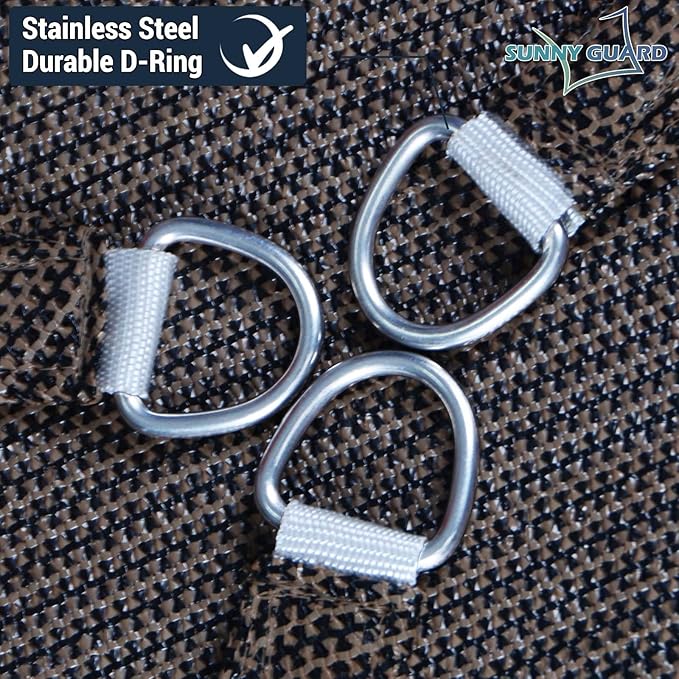 SUNNY GUARD Custom Size 17'x26' Rectangle Brown UV Block Sunshade - Image 6