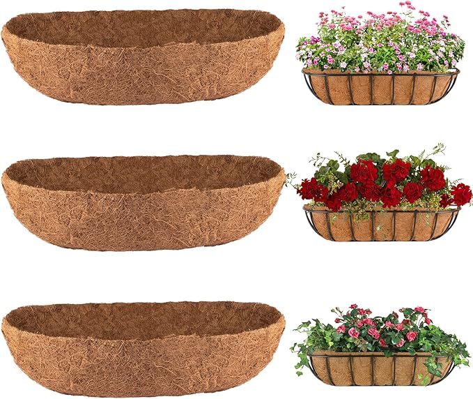 3Pcs Trough Coco Liner 30" Coco Coir Liners by HAOVZRI