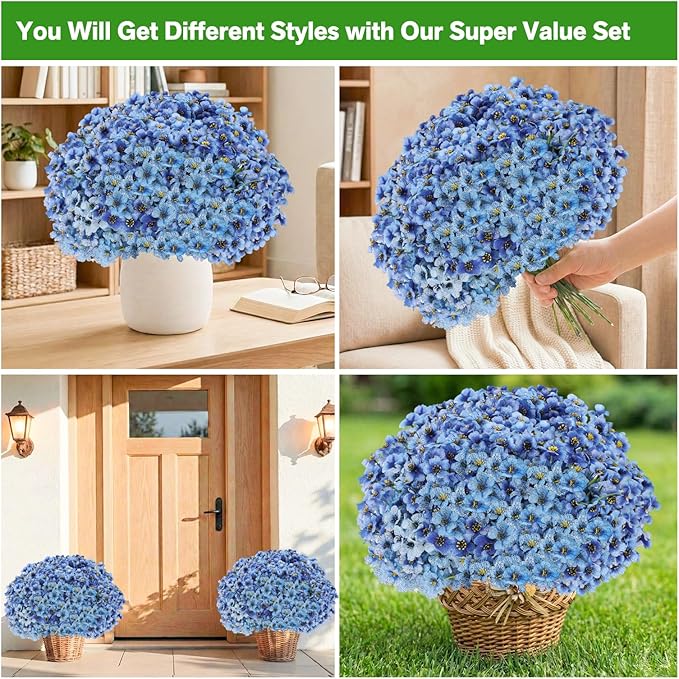 22 Pack Artificial Flowers Outdoor Fake Plants, Faux Flowers UV Resistant - Image 3