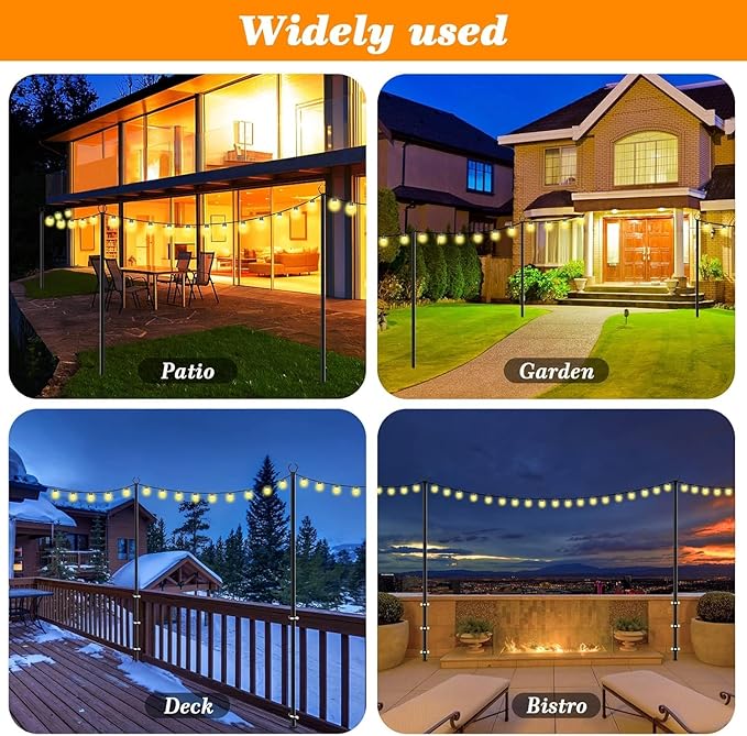 6 Pack String Light Poles, 10 Ft Light Poles - Image 3