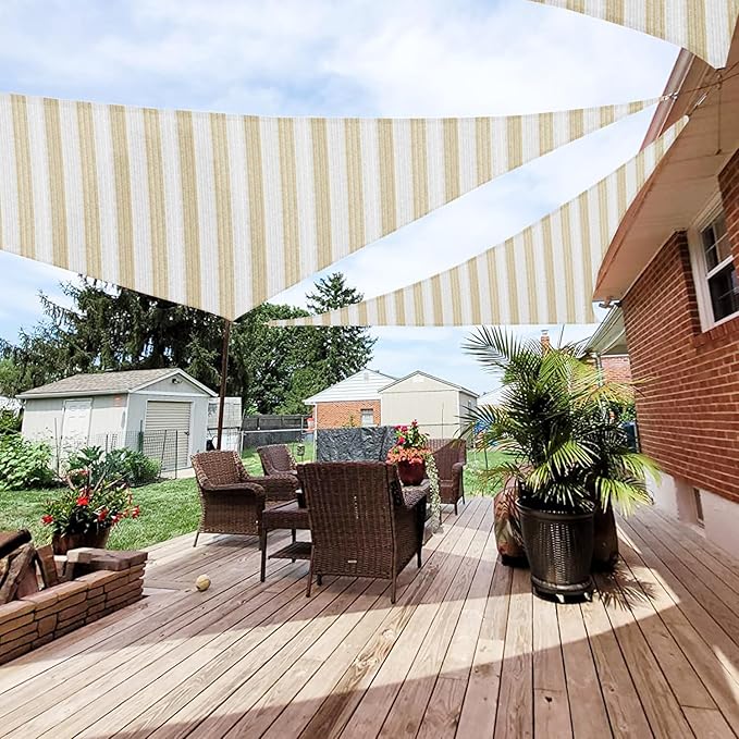 Patio Paradise 5' x 5' x 5' Sun Shade Sail Triangle Canopy Shade Cloth Fabric by Patio