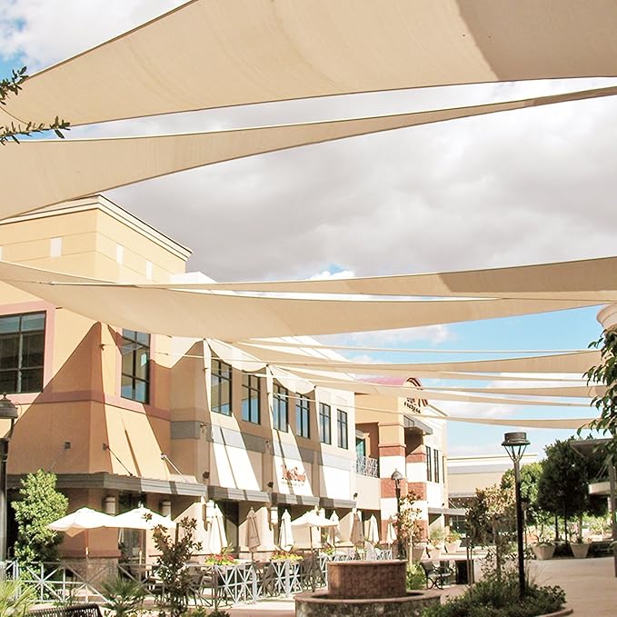E&K Sunrise 23' x 23' x 23' Sun Shade Sail Triangle Canopy Shade Cover UV Block - Image 8