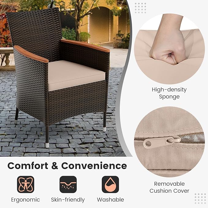 Tangkula 11 Pieces Rattan Outdoor Dining Set - Image 7