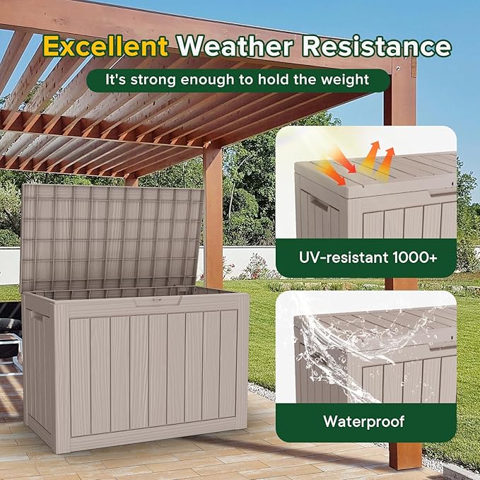 EasyUp 45 Gallon Outdoor Storage Box Waterproof, UV Resistant Deck Box Outdoor - Image 6