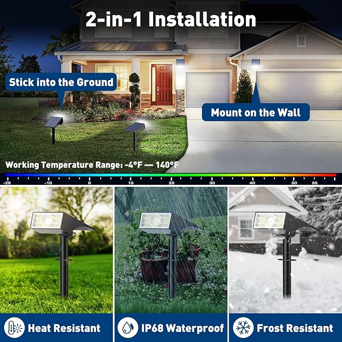 Solar Spot Lights Outdoor, 6 Pack/56 LED Outdoor Lights - Image 4