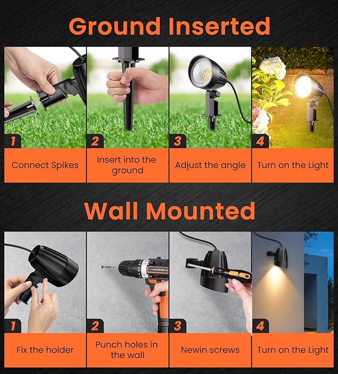 MEIKEE 7W 800lm Low Voltage Landscape Lights, 12V 24V LED Landscape Lighting - Image 7