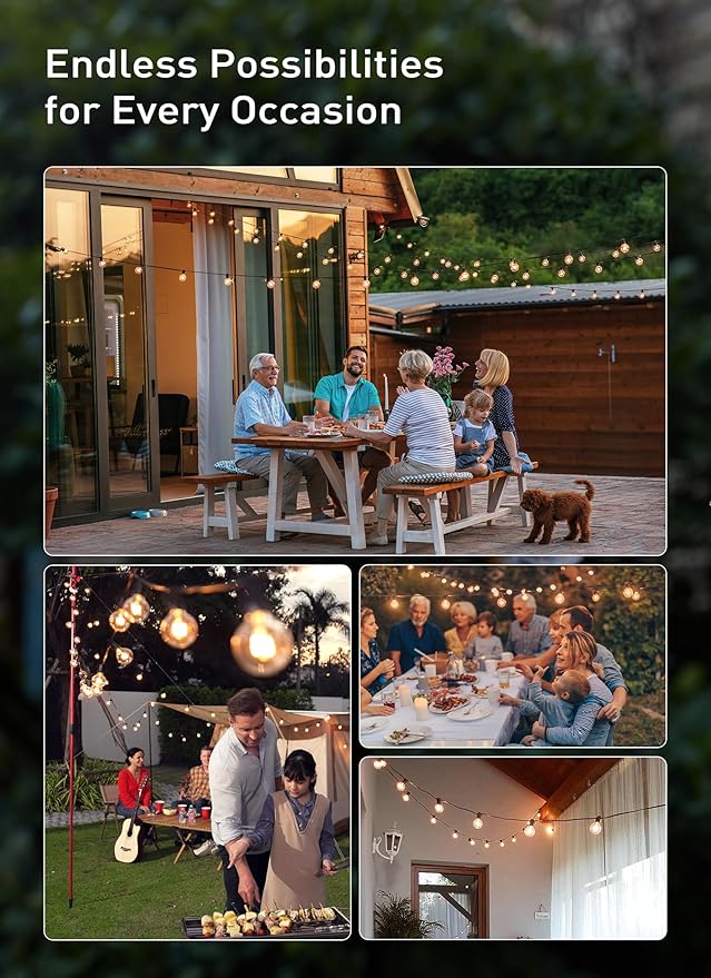 Brightown Outdoor String Lights 30FT G40 Globe Patio Lights - Image 7