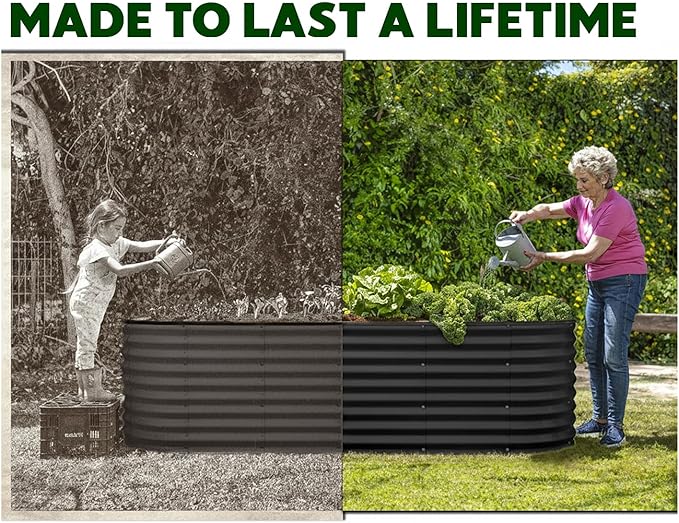 Plant & Plot Galvanized Raised Garden Beds Outdoor // 6×2×2 ft Planter Raised - Image 3