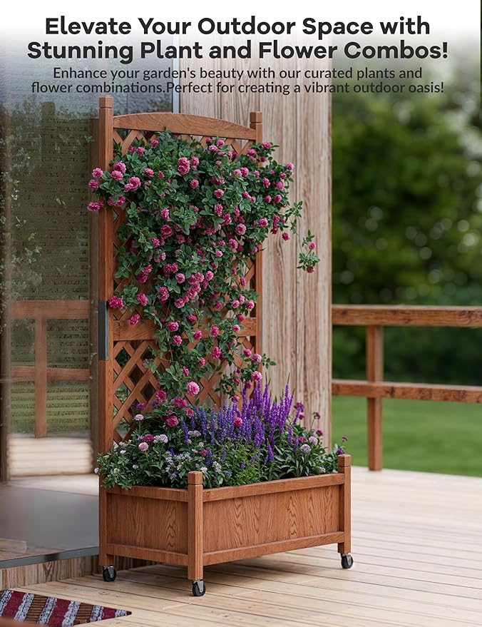 GarveeLife 2-Pack Tall Wood Planter Box - Image 4
