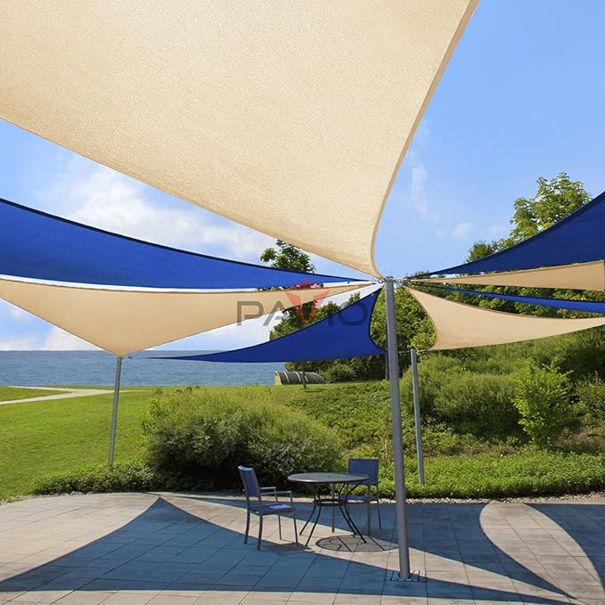 Patio Paradise 22' x 22' x 22' Sun Shade Sail Triangle Canopy Shade Cloth - Image 5