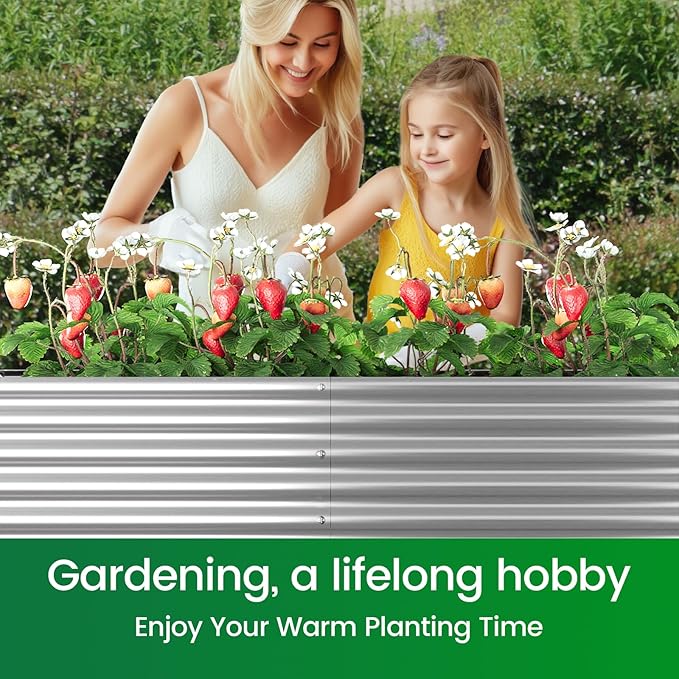 FRIZIONE 2pcs Tall 8x4ft Galvanized Raised Garden Bed Outdoor, Above Ground - Image 7