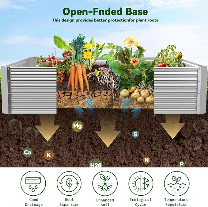4 Pack 6x3FT Raised Beds for Gardening, Corrugated Galvanized Steel Raised - Image 4