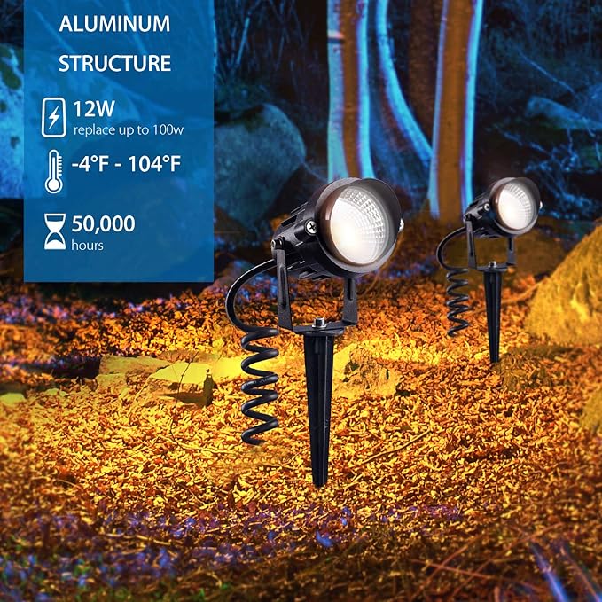 SUNVIE Outdoor Landscape LED Lighting 12W Waterproof Graden Lights COB Led - Image 4