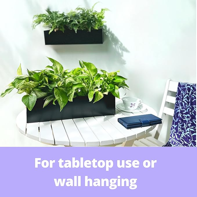 LaLaGreen Wall Planter Rectangular Metal Hanging Flower Pot - Image 5