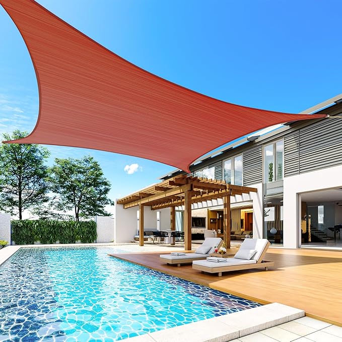 Quictent 24X24FT Large Overzied 185G HDPE Square Sun Shade Sail Canopy 98% UV - Image 7