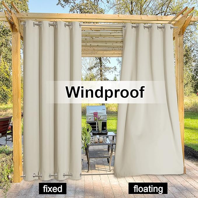 NICETOWN 2 Panels Weighted Blackout Curtains Waterproof & Windproof, Thermal - Image 5