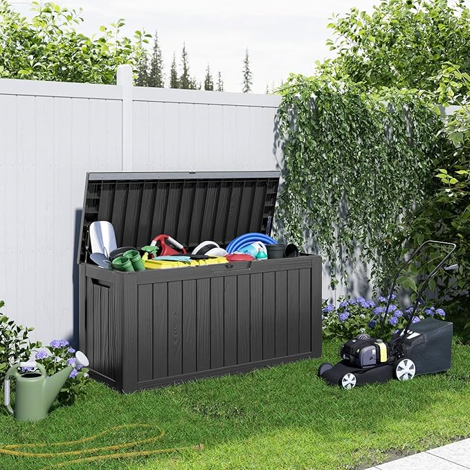 86 Gallon Outdoor Deck Box, Lockable Waterproof Outdoor Storage Boxes - Image 4