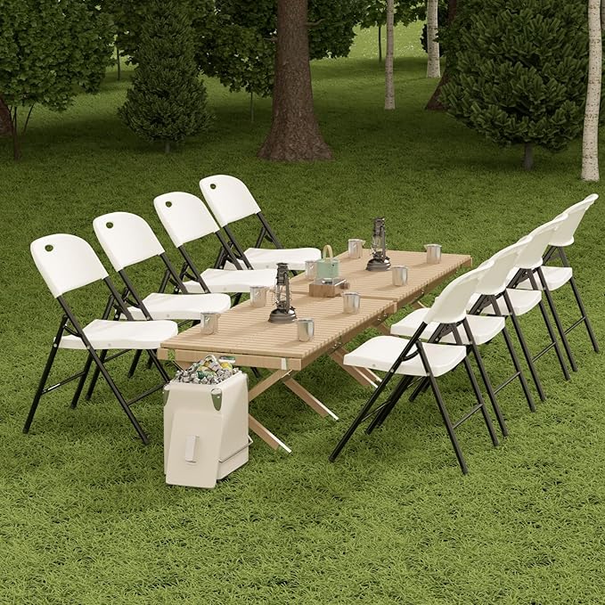 Nazhura 350 Weight Limit Heavy Duty Plastic Folding Chair - Image 6