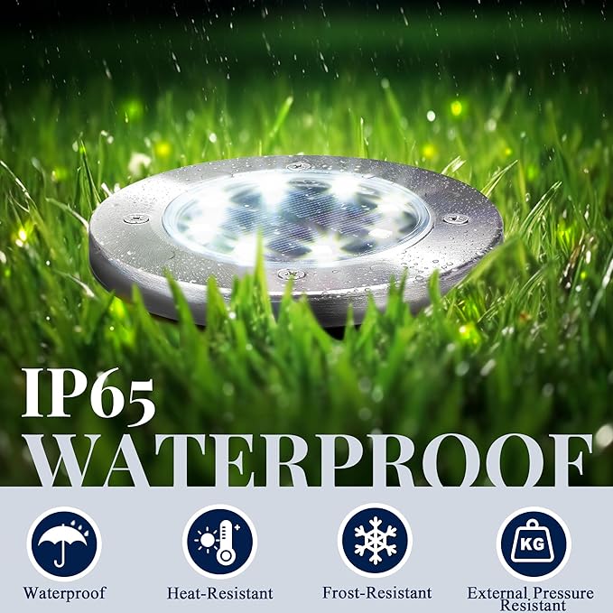 SOLPEX Solar Lights Outdoor Waterproof, 8 Pack Solar Ground Lights, Solar - Image 5