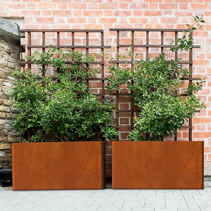 Co rten Steel Planter 36X15X15 inch Large Rectangular Planter Box Rustic Style - Image 4