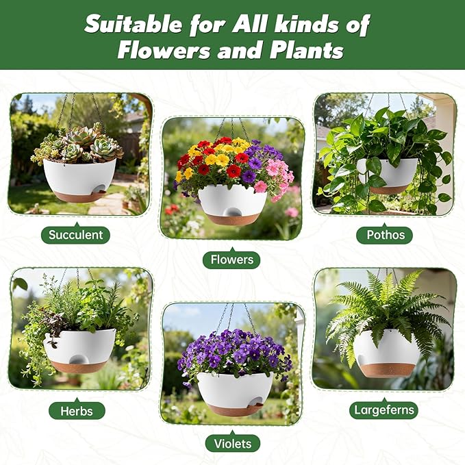 3-Piece Set of 10-Inch Hanging Planters - Image 6