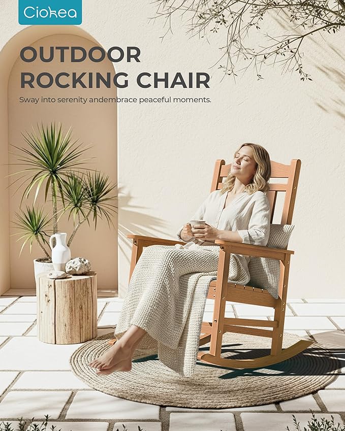 Ciokea Oversized Outdoor Rocking Chairs Set of 4, 380lbs Heavy-Duty Large Patio - Image 8