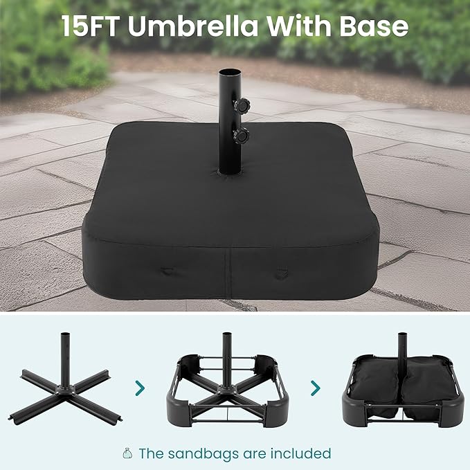 DUMOS 15FT Large Patio Umbrella - Image 6