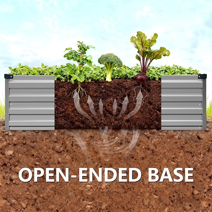 Vengarus 10x3x1FT Galvanized Raised Garden Bed Kit, Outdoor Metal Planter Box - Image 4