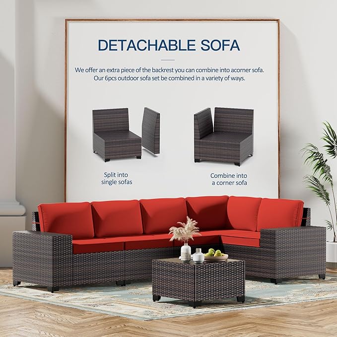 Kullavik 7 Pieces Outdoor Patio Furniture Set - Image 4