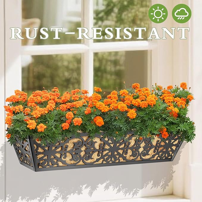 4 Pack 30 Inch Window Boxes Planters Railing Planter Box - Image 8