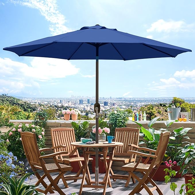 Blissun 9' Outdoor Patio Umbrella, Outdoor Table Umbrella, Yard Umbrella - Image 5