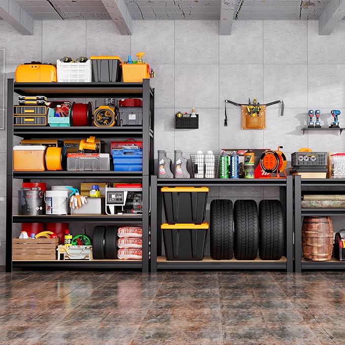 Garage Shelving, 3 Tier Garage Storage Shelves, Adjustable Heavy Duty Metal - Image 7