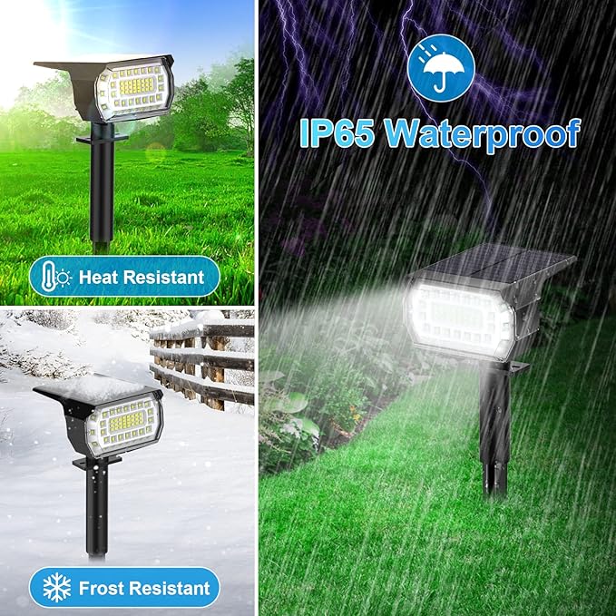 Solar Spot Lights Outdoor, Solar Lights Outdoor IP65 Waterproof, 3 Modes Solar - Image 5