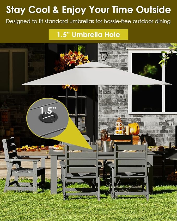 GREENVINES 5-Piece Patio-Dining-Set | HDPE Plastic | Outdoor Table and Chairs - Image 5