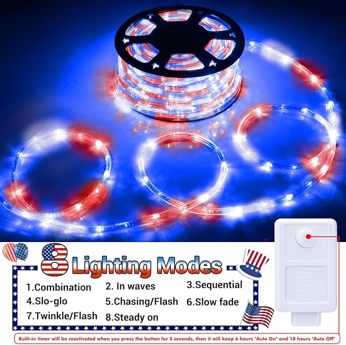50ft LED Rope Lights Outdoor, 360 LED Connectable & Flexible Tube Lights - Image 5