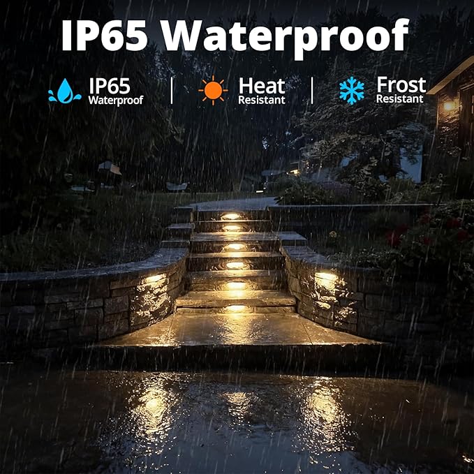 GKOLED 4-Pack Replaceable 6.8" LED Hardscape Lights, Low Voltage Retaining Wall - Image 8