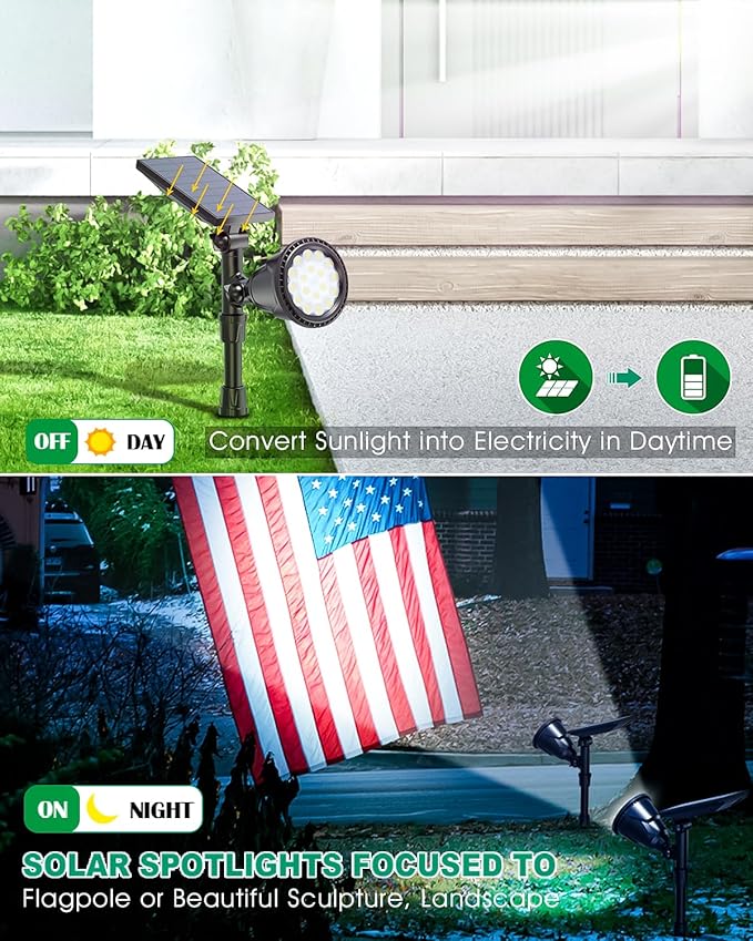 Solar Spot Lights Outdoor, 18 LED Bright Solar Powered Lights Outdoor - Image 5